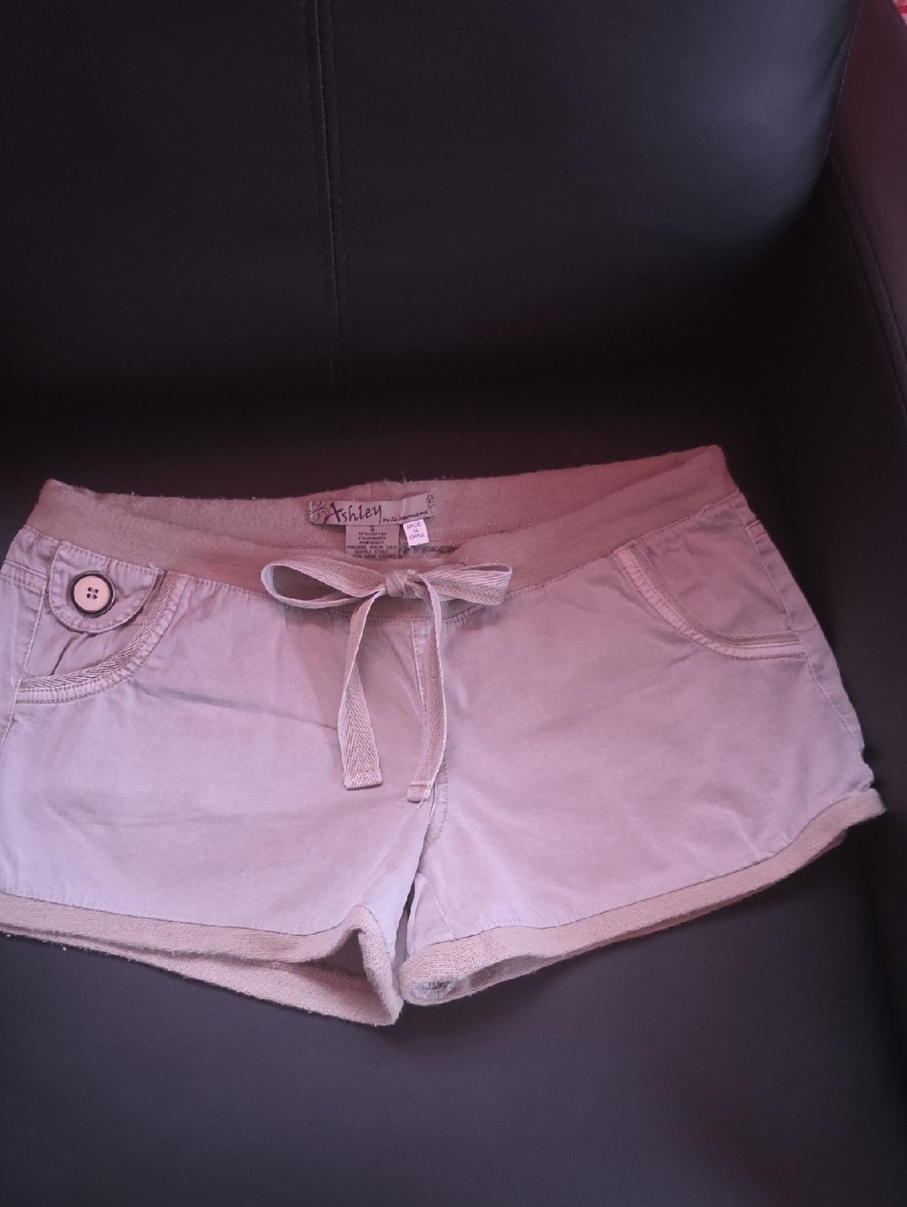 Ashley By 26 International Women's Light Tan Drawstring Lounge Shorts